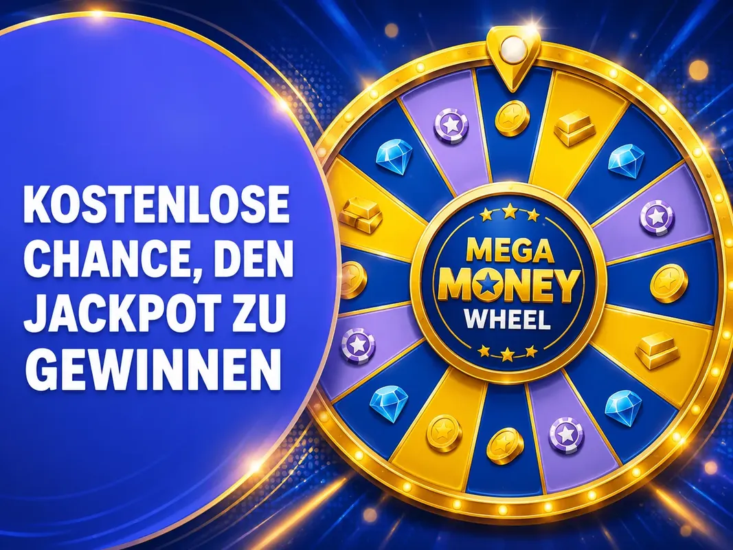Kostenlose Chance, den Mega Money Wheel Jackpot zu gewinnen