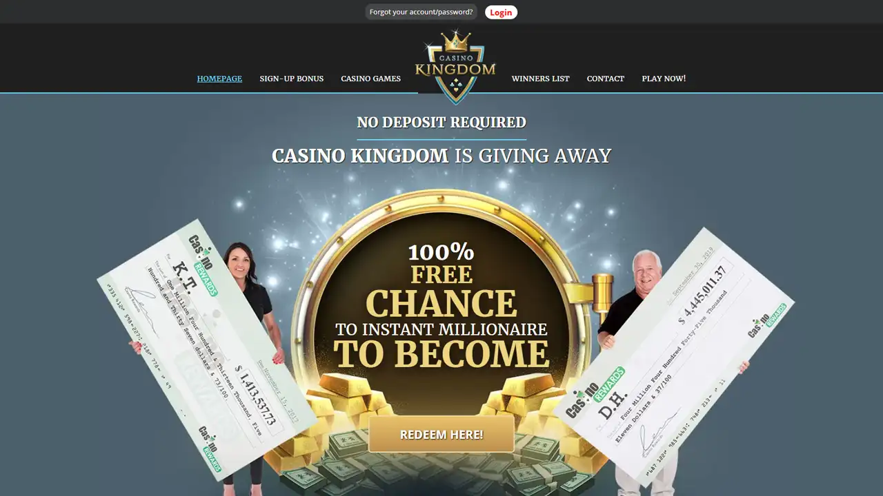 Kingdom Casino – Ansicht der Website